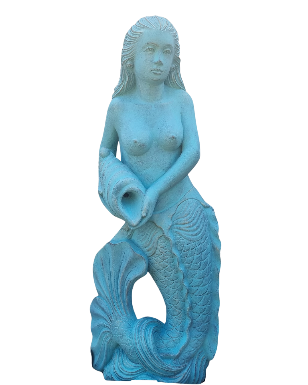 Mermaid Garden Statue Sculpture TURQUOISE 