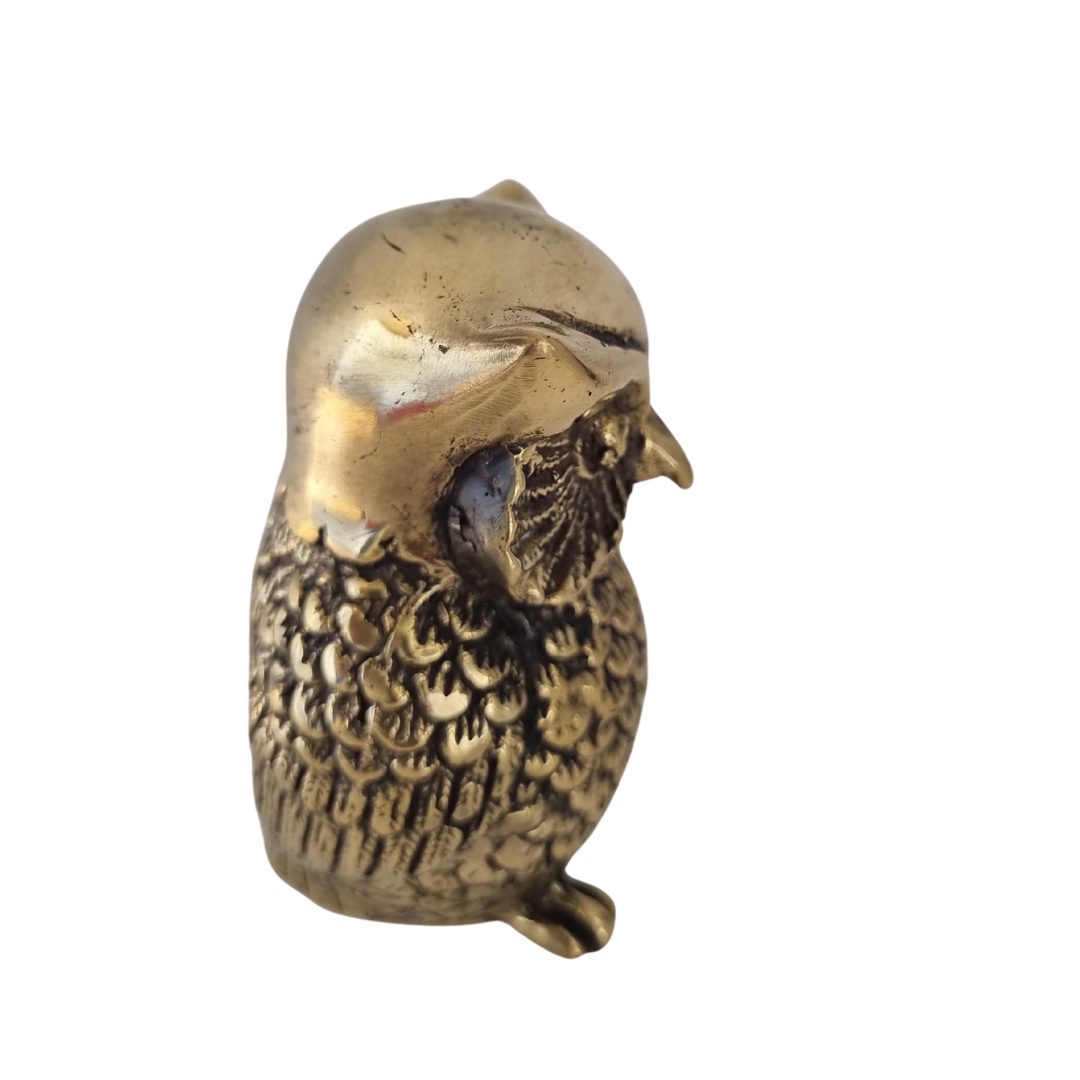 Solid Brass Owl Figurine 