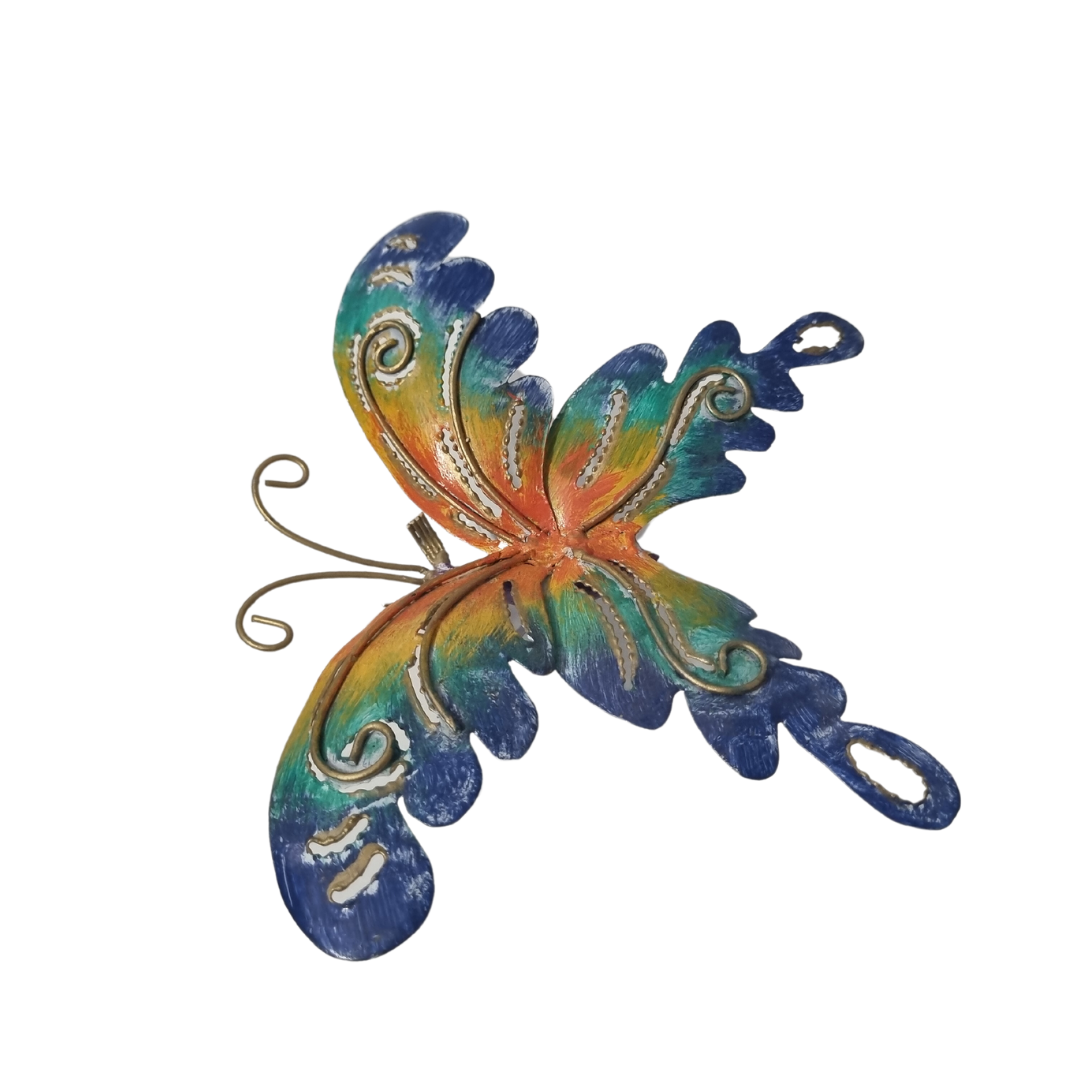 Metal Butterfly Wall Art Blue