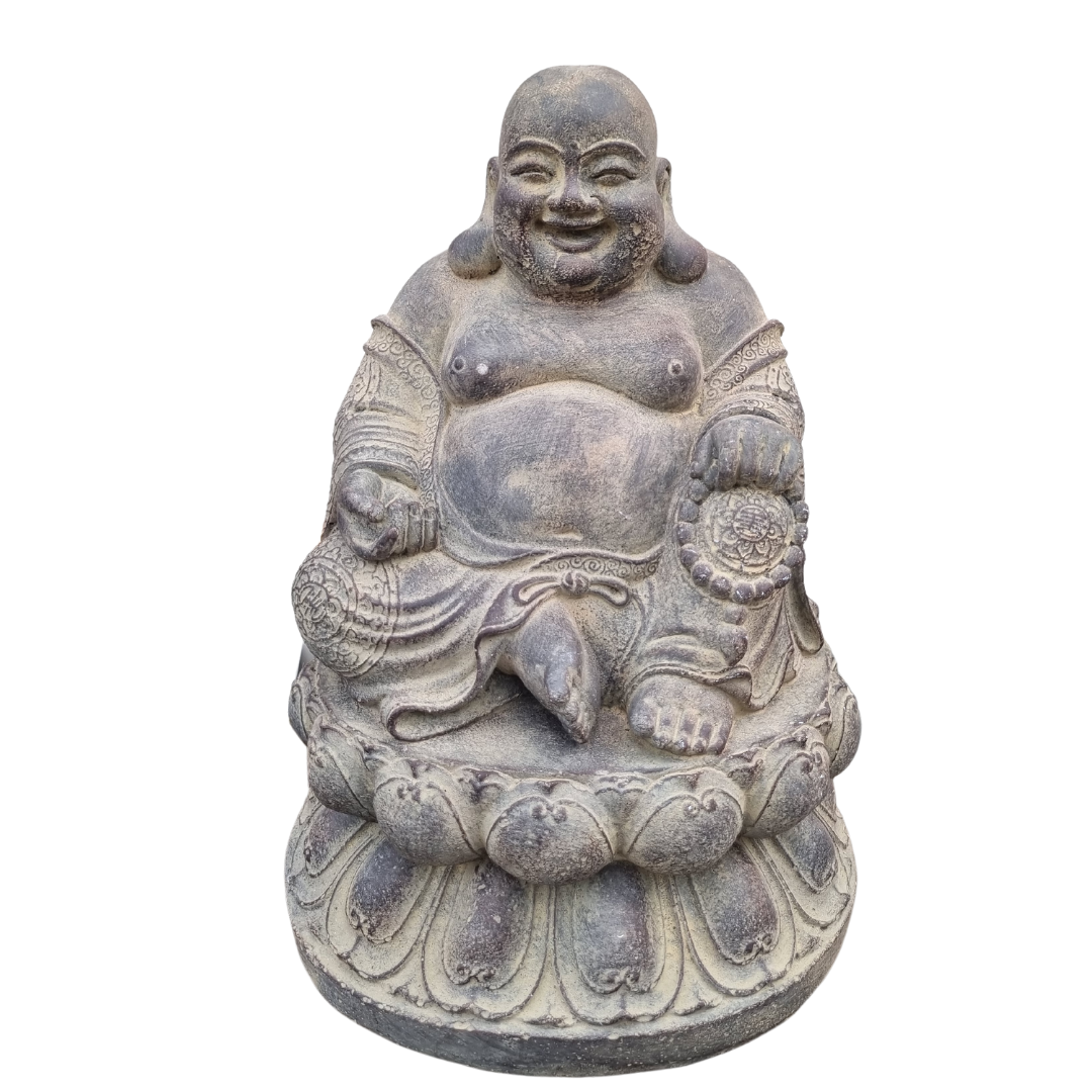 Happy Buddha Statue Rustic Style