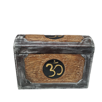 Om Wooden Chest / Storage Box