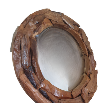 Round Entry Mirror Reclaimed Timber