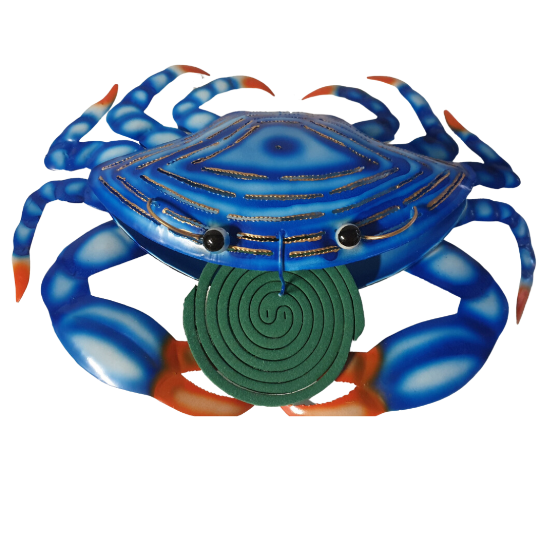 Mosquito Coil Holder Mud Crab Design Blue