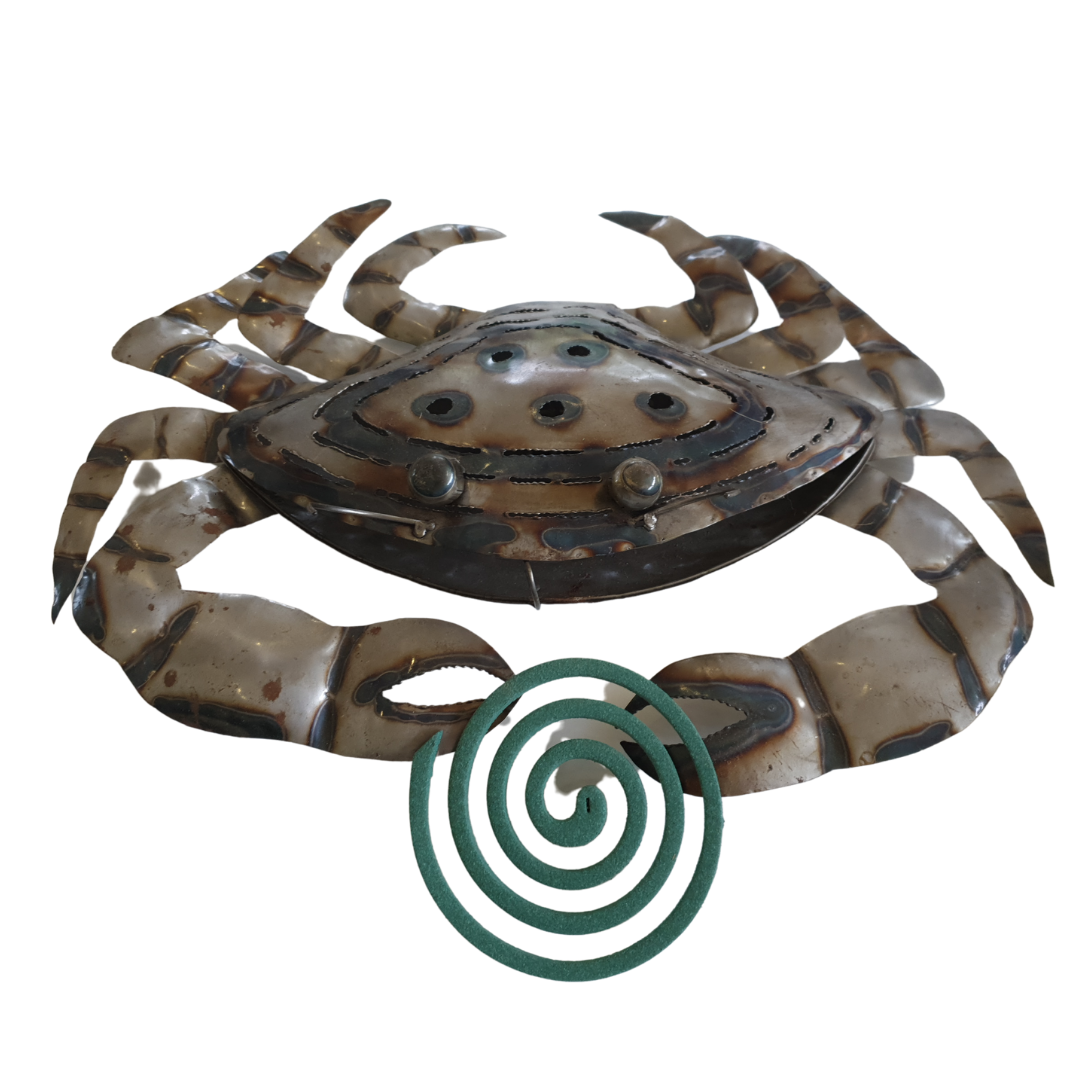 Mosquito Coil Holder Mud Crab Design Silver