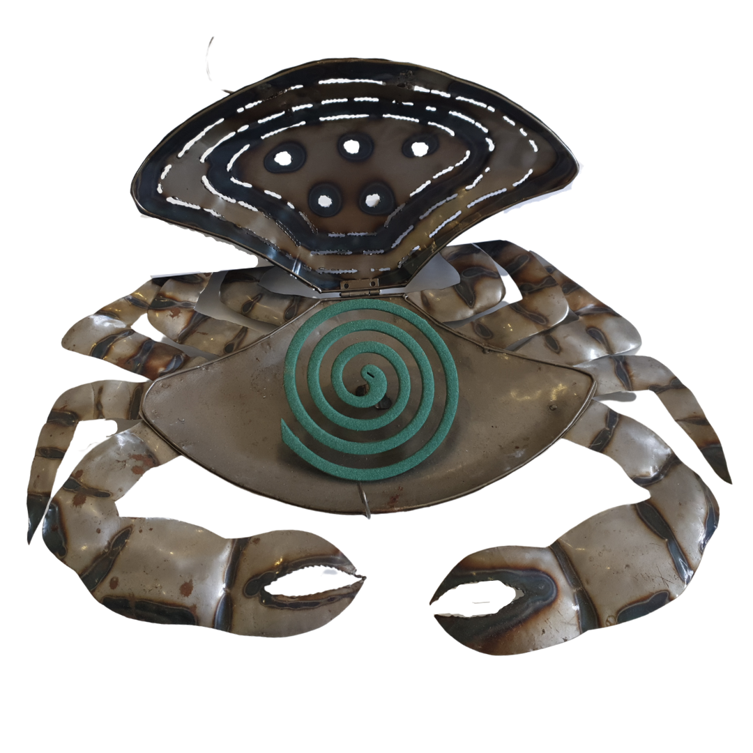 Mosquito Coil Holder Mud Crab Design Silver