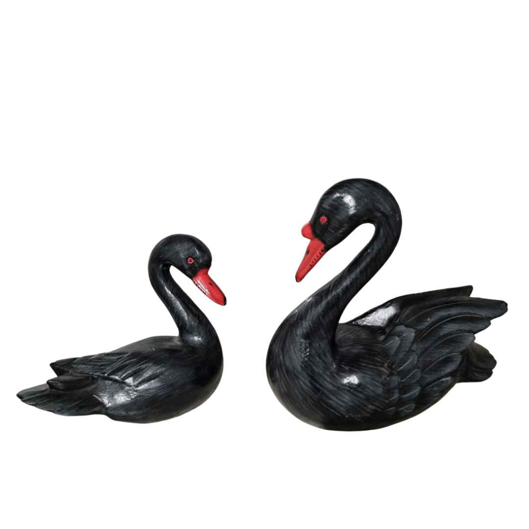 Swan Wooden Carved Birds 