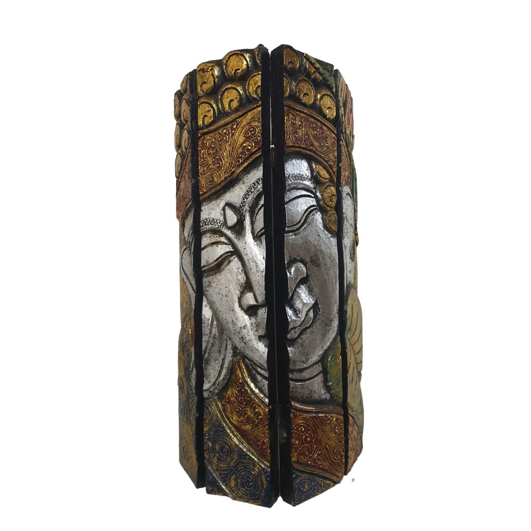 Wooden Buddha Face Panel Art 4