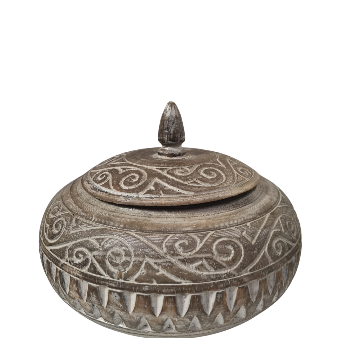 Carved Wooden Bowl Rustic Charm