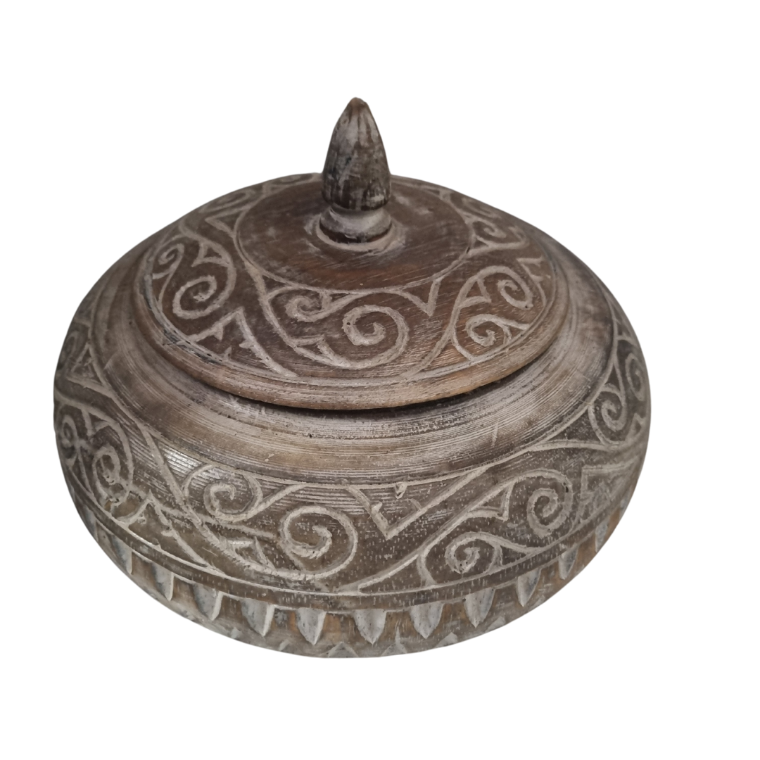 Carved Wooden Bowl Rustic Charm