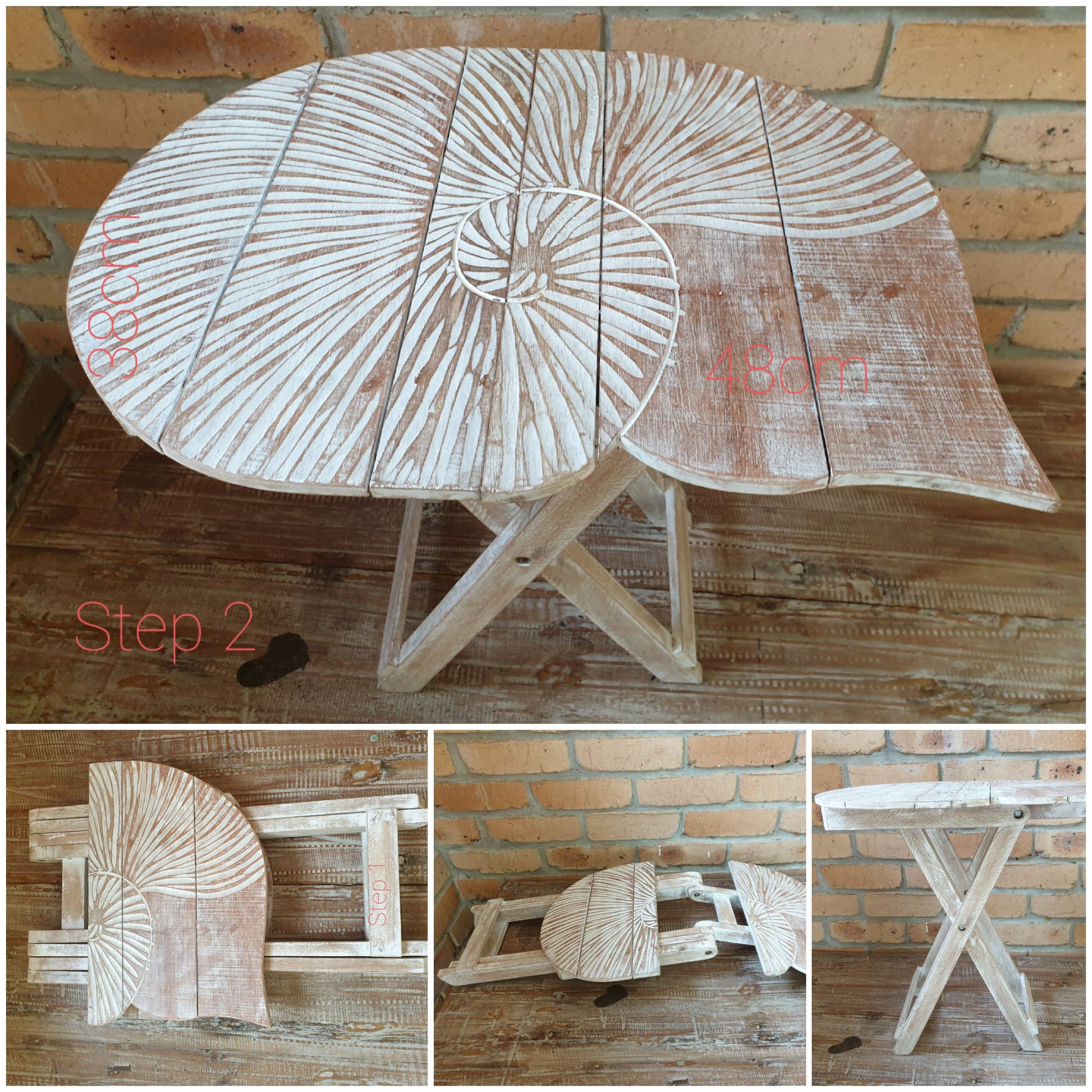 Rustic Foldaway Boho Style Tables