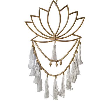 Lotus Flower Design Bamboo Wall Art