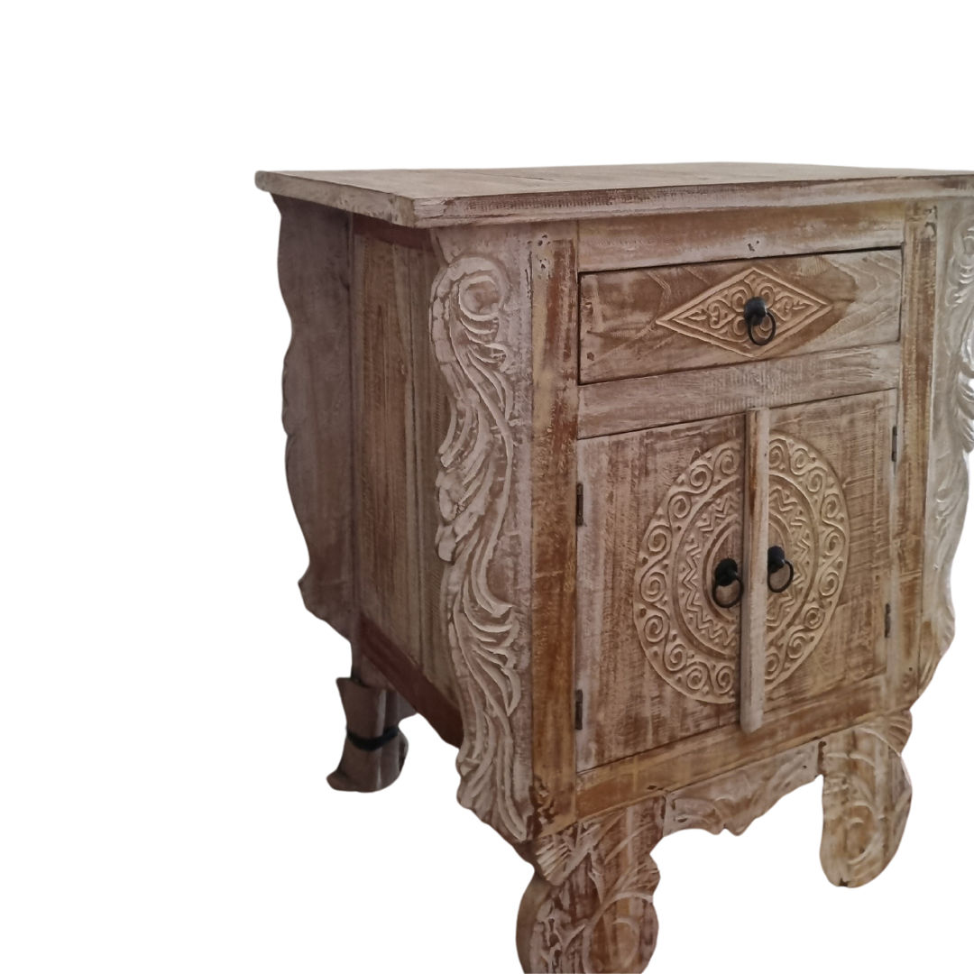 Hand Carved bedside 