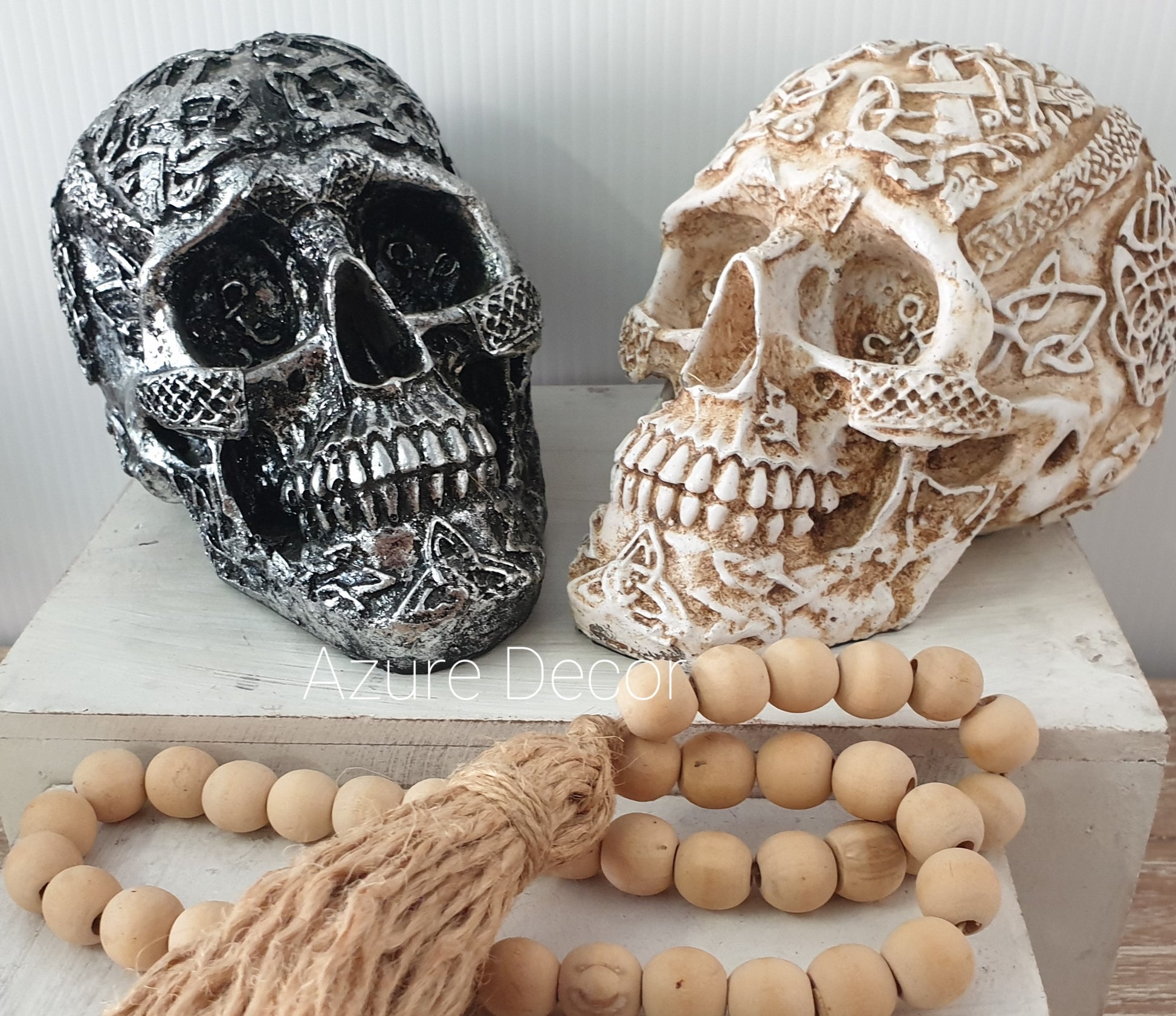 Boho Skull Art Table Top Design