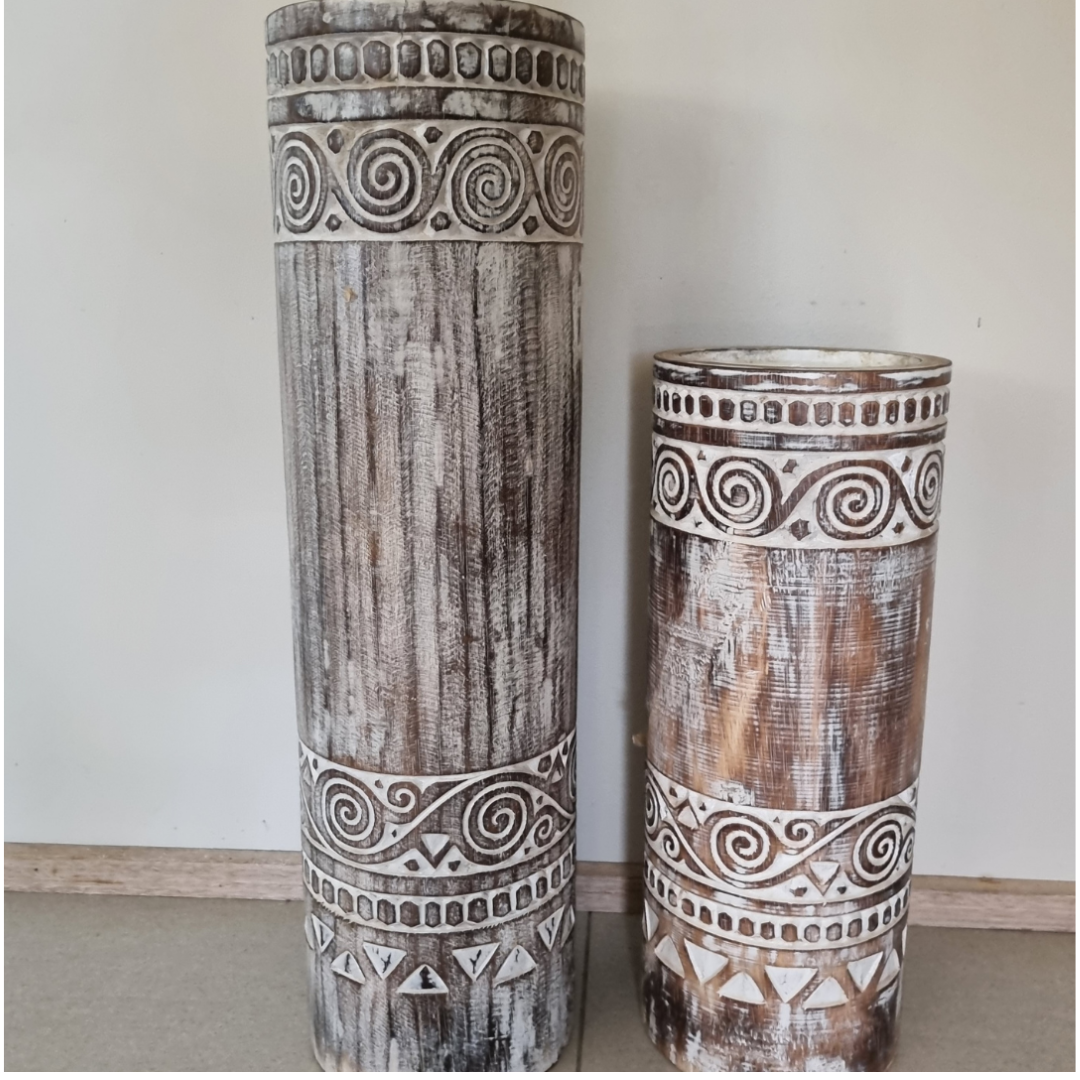 Large Solid Wood Boho Candle Pods