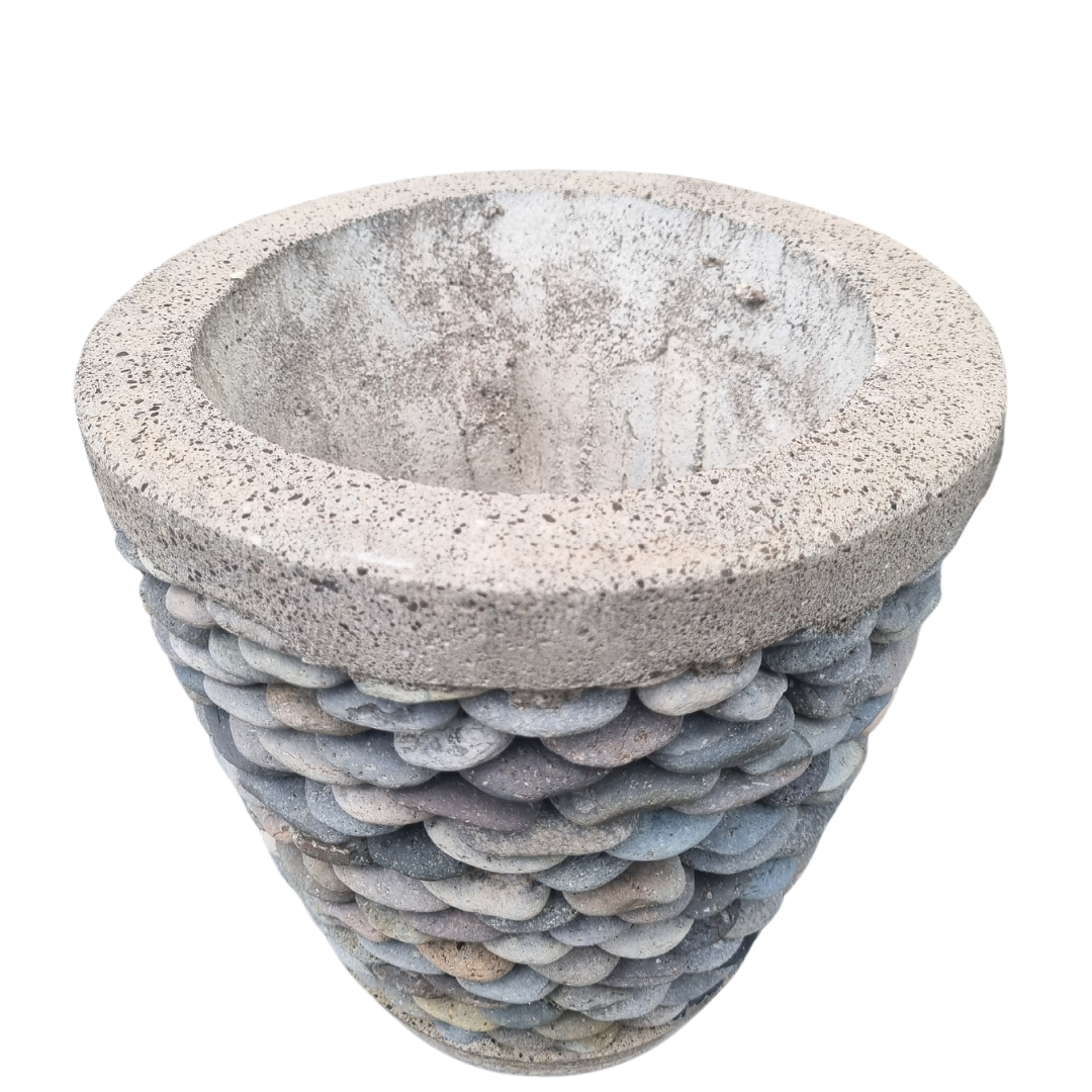 Pebble Concrete Pots Indoor-Outdoor 