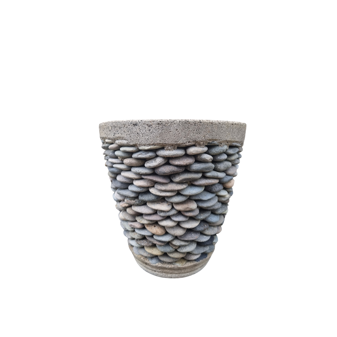 Pebble Concrete Pots Indoor-Outdoor 