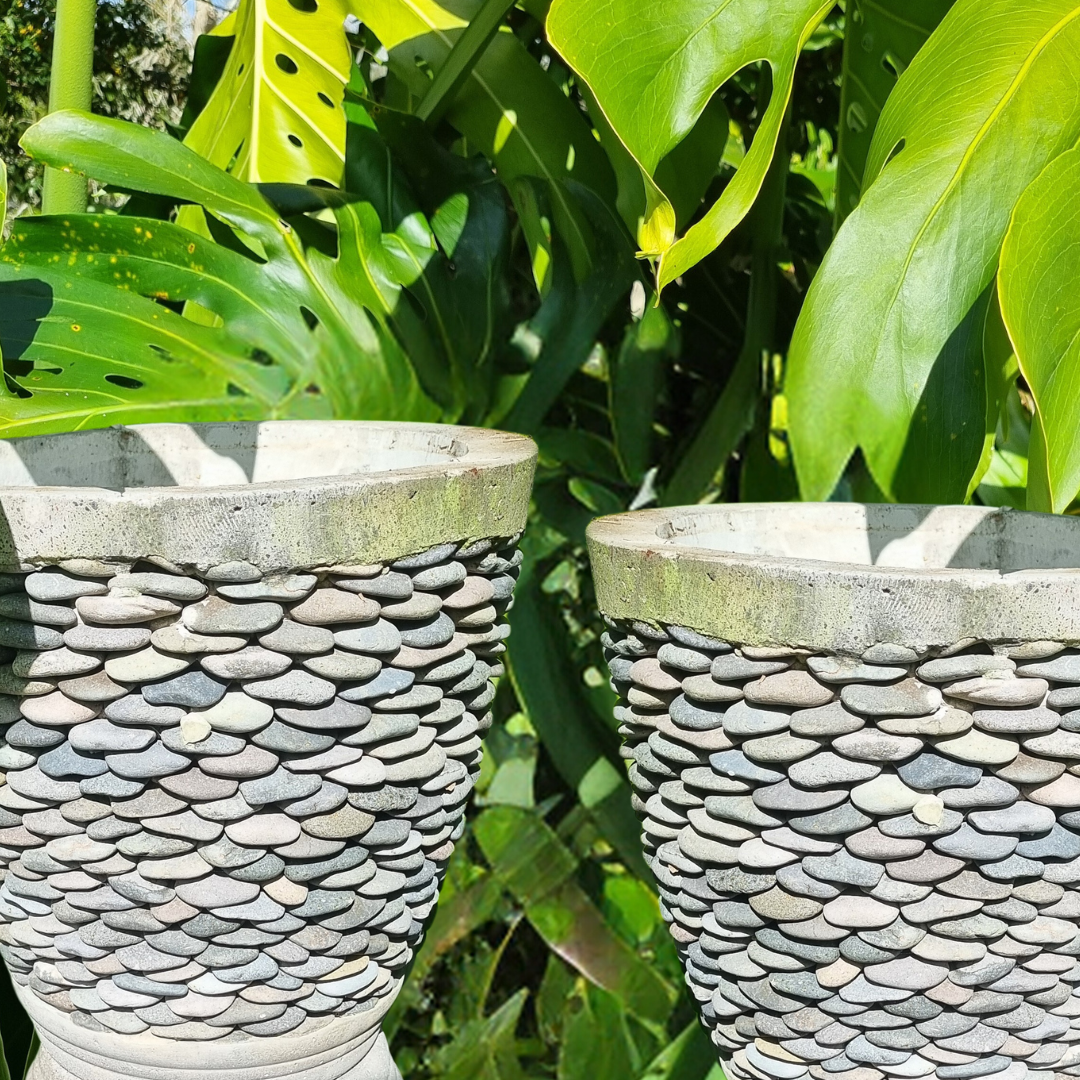 Pebble Concrete Pots Indoor-Outdoor 