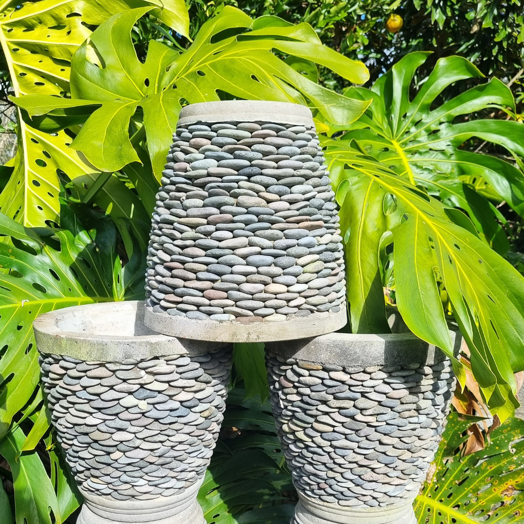 Pebble Concrete Pots Indoor-Outdoor 