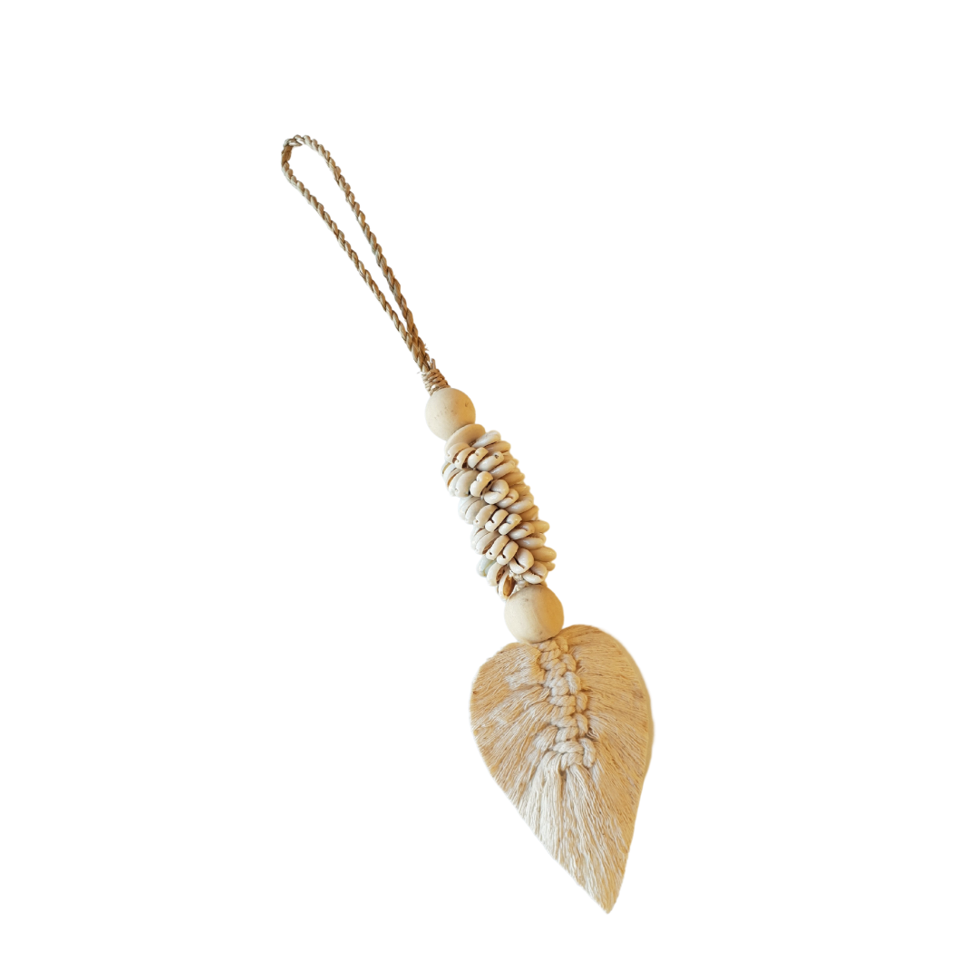 Seashell Leaf Macrame Ornament