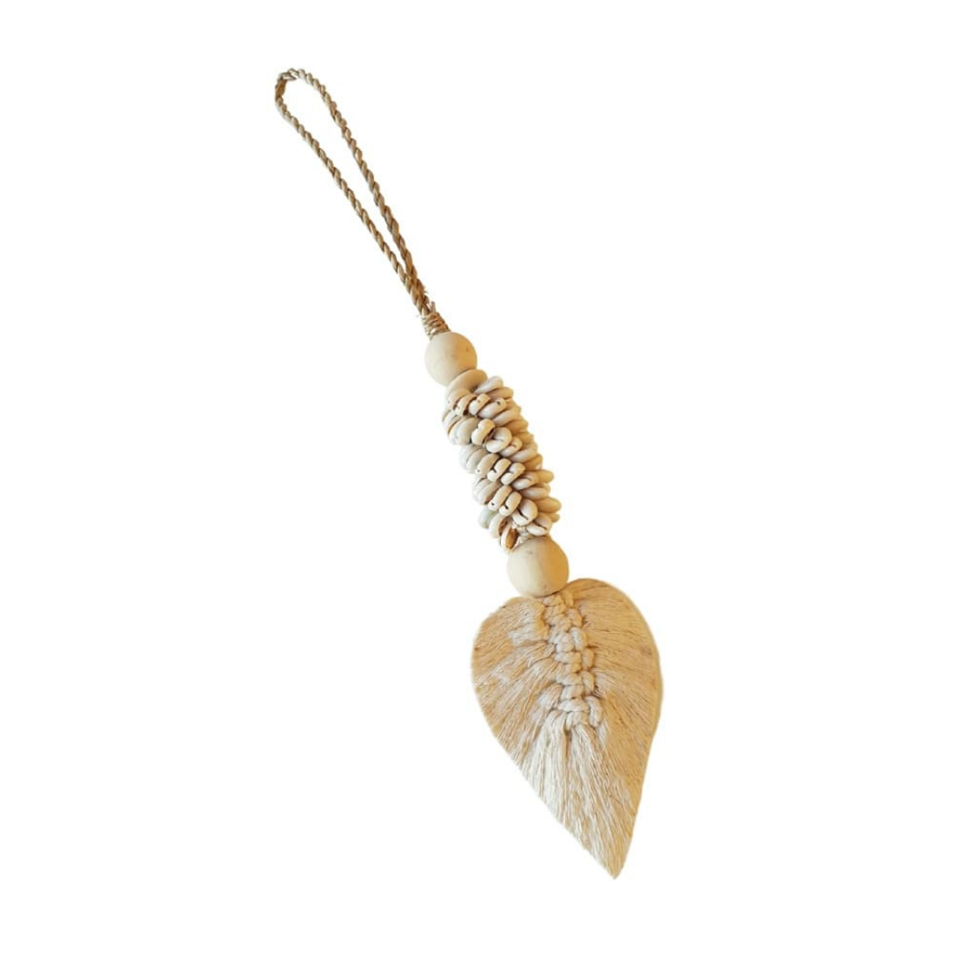 Seashell Leaf Macrame Ornament