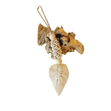 Seashell Leaf Macrame Ornament