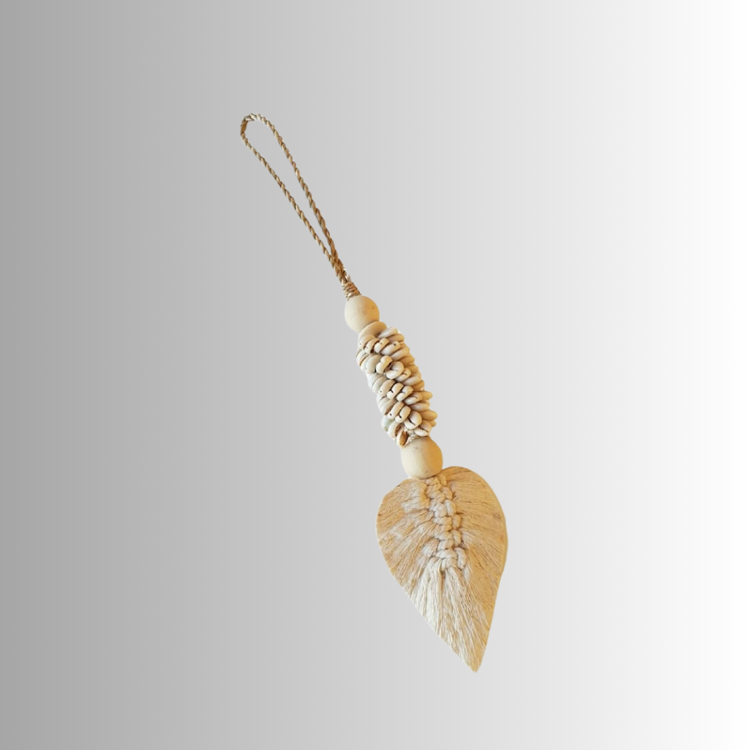 Seashell Leaf Macrame Ornament