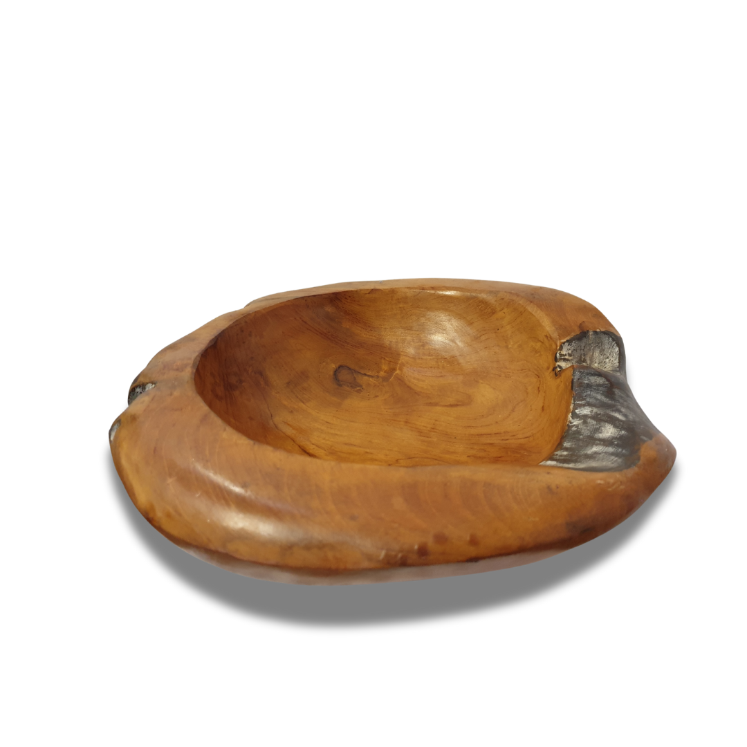 Rustic Solid Wooden Bowls 30cm