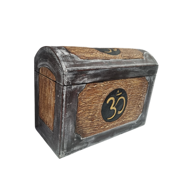 Om Wooden Chest / Storage Box