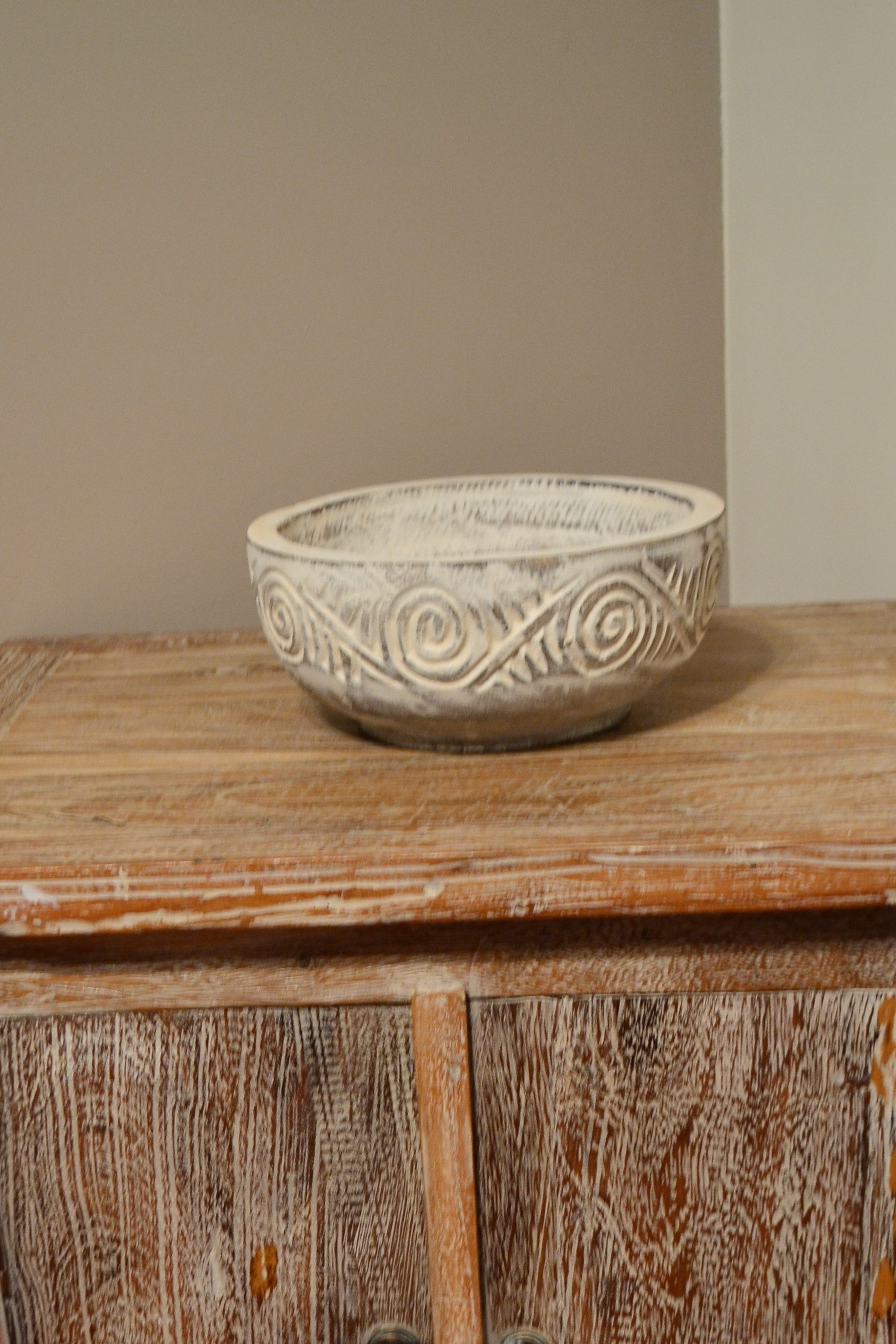 Tribal Carved Wooden Bowl