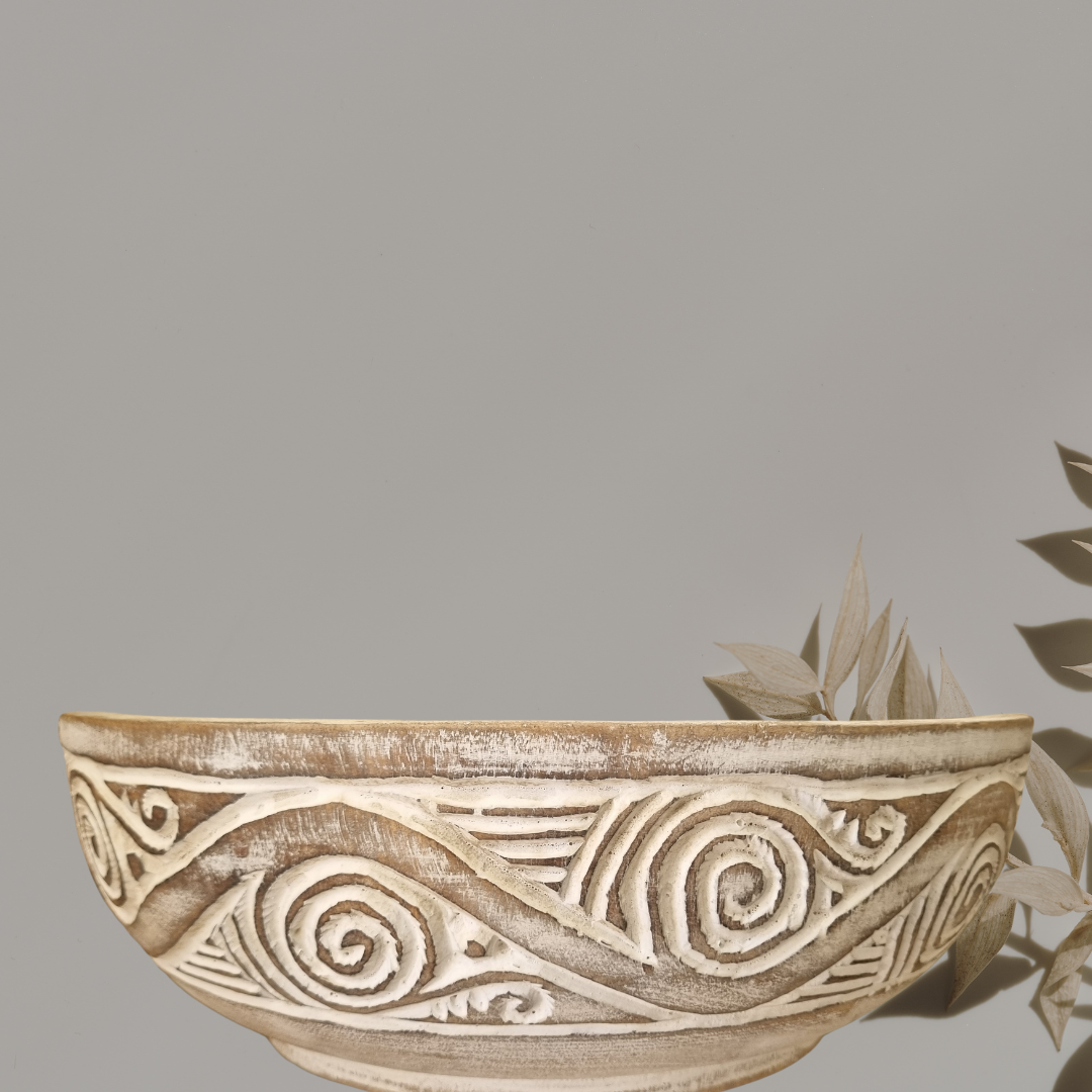 Tribal Carved Wooden Bowl