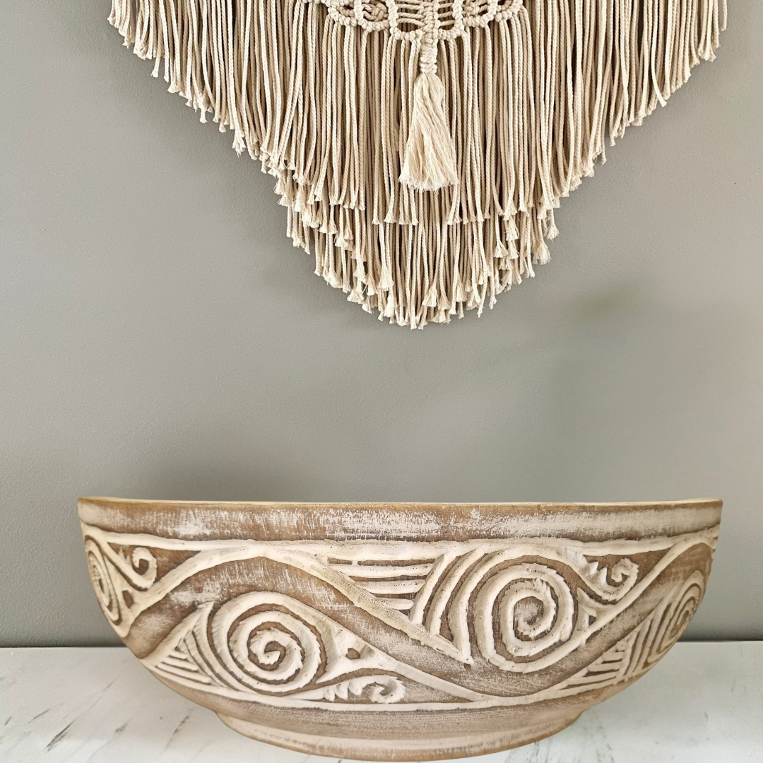 Tribal Carved Wooden Bowl