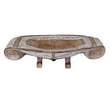 Tribal Whitewash Longboat Tray