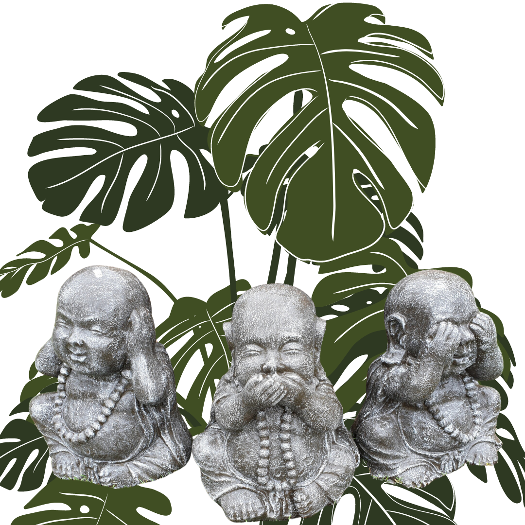 Three Wise Buddha Garden Statues