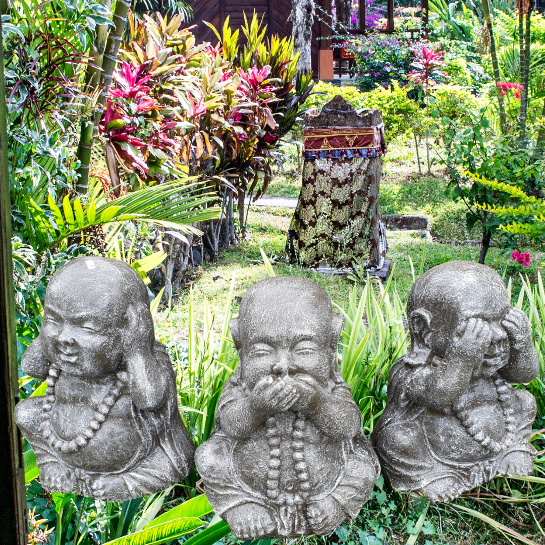 Three Wise Buddha Garden Statues