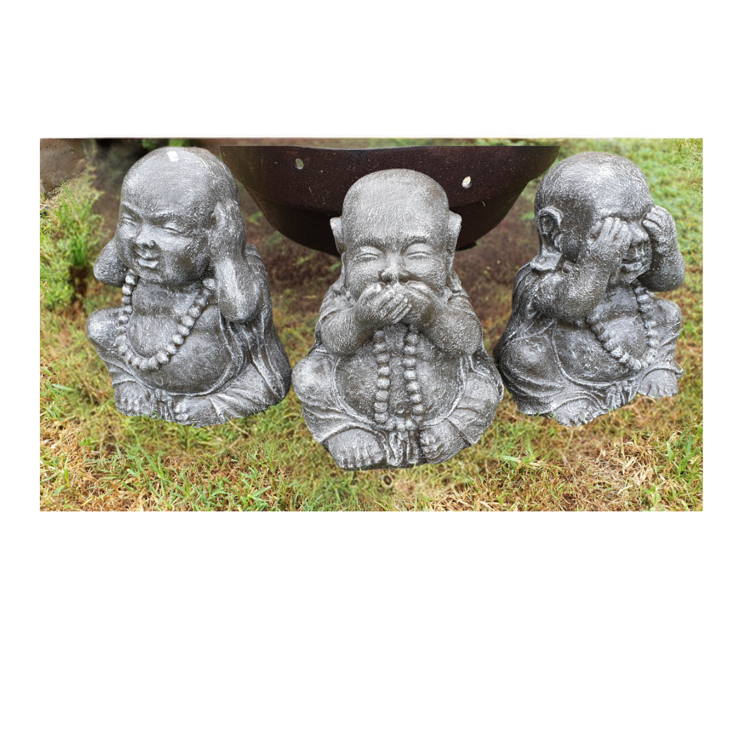 Three Wise Buddha Garden Statues