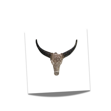 Resin Boho Cow- Bull Skull