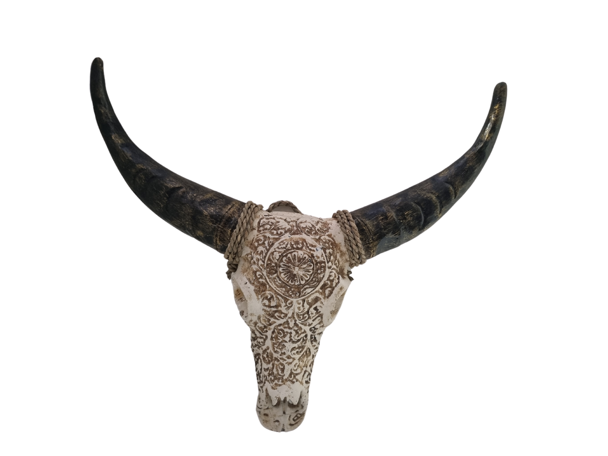 Resin Boho Cow- Bull Skull