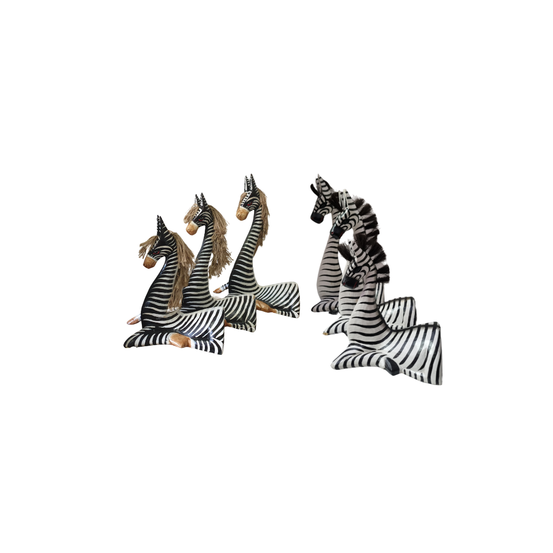 Sitting Zebra Statues Wooden Designs