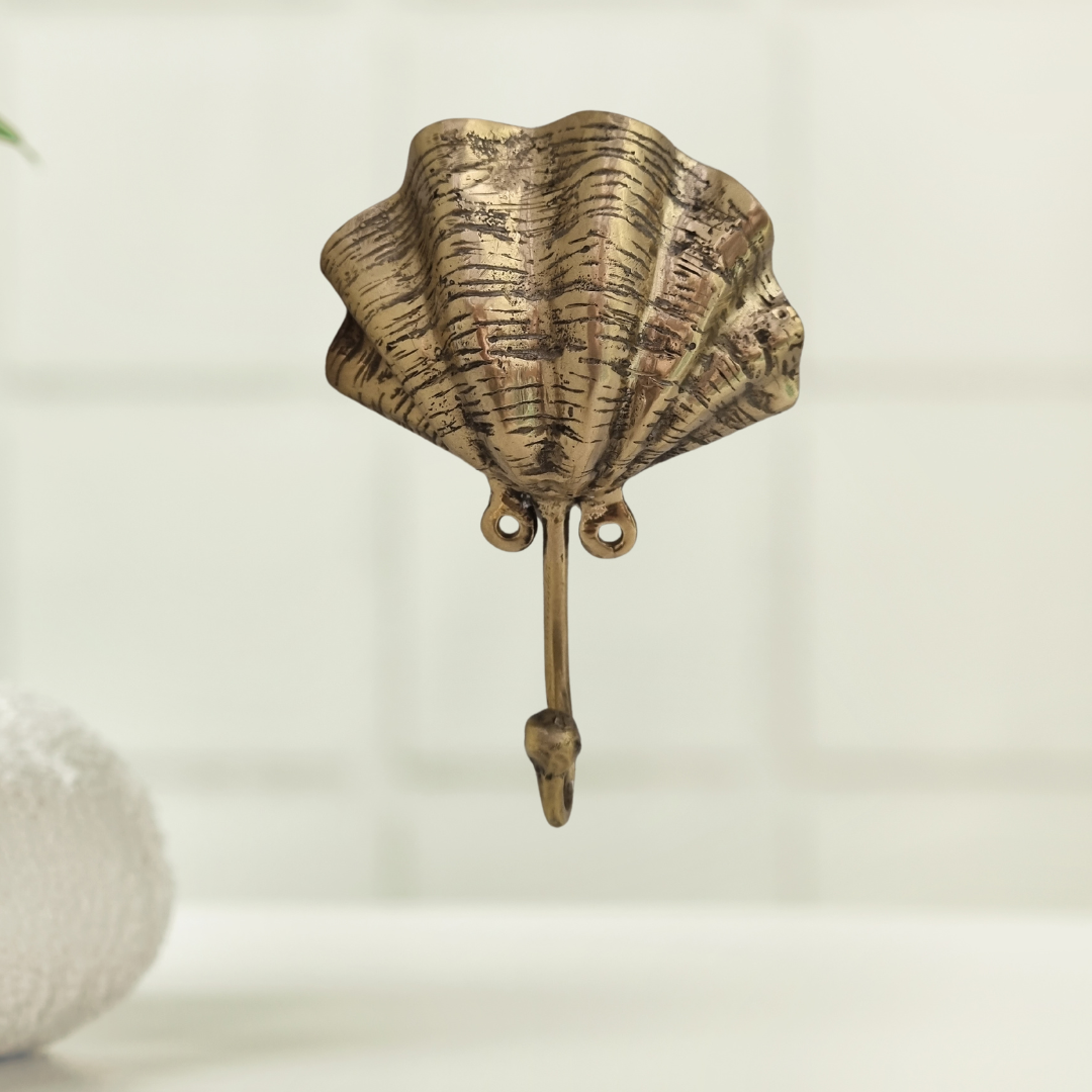 Brass Clam Shell Coat Hook