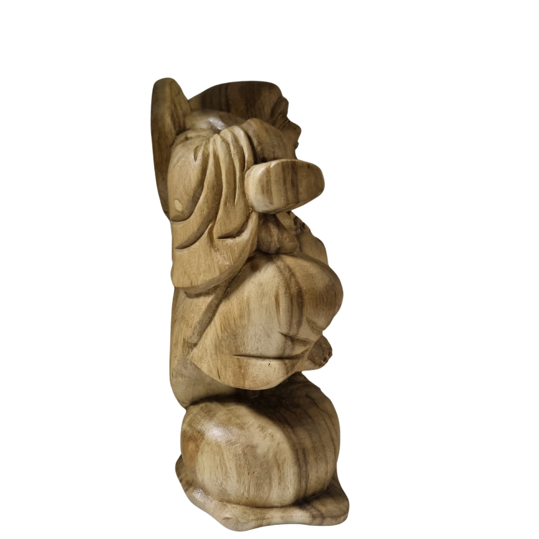 Happy Buddha Laughing Buddha Wooden Statue