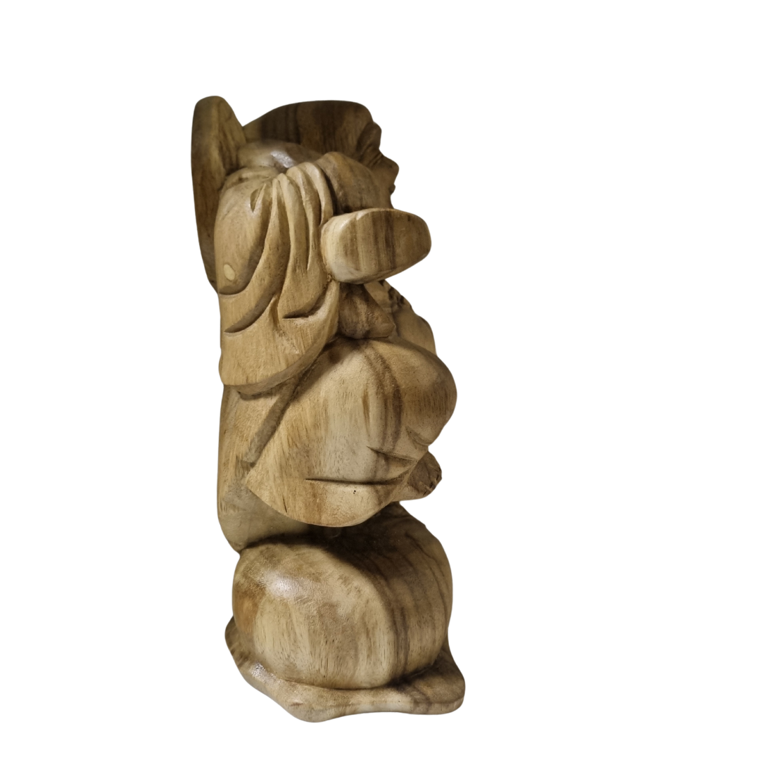 Happy Buddha Laughing Buddha Wooden Statue