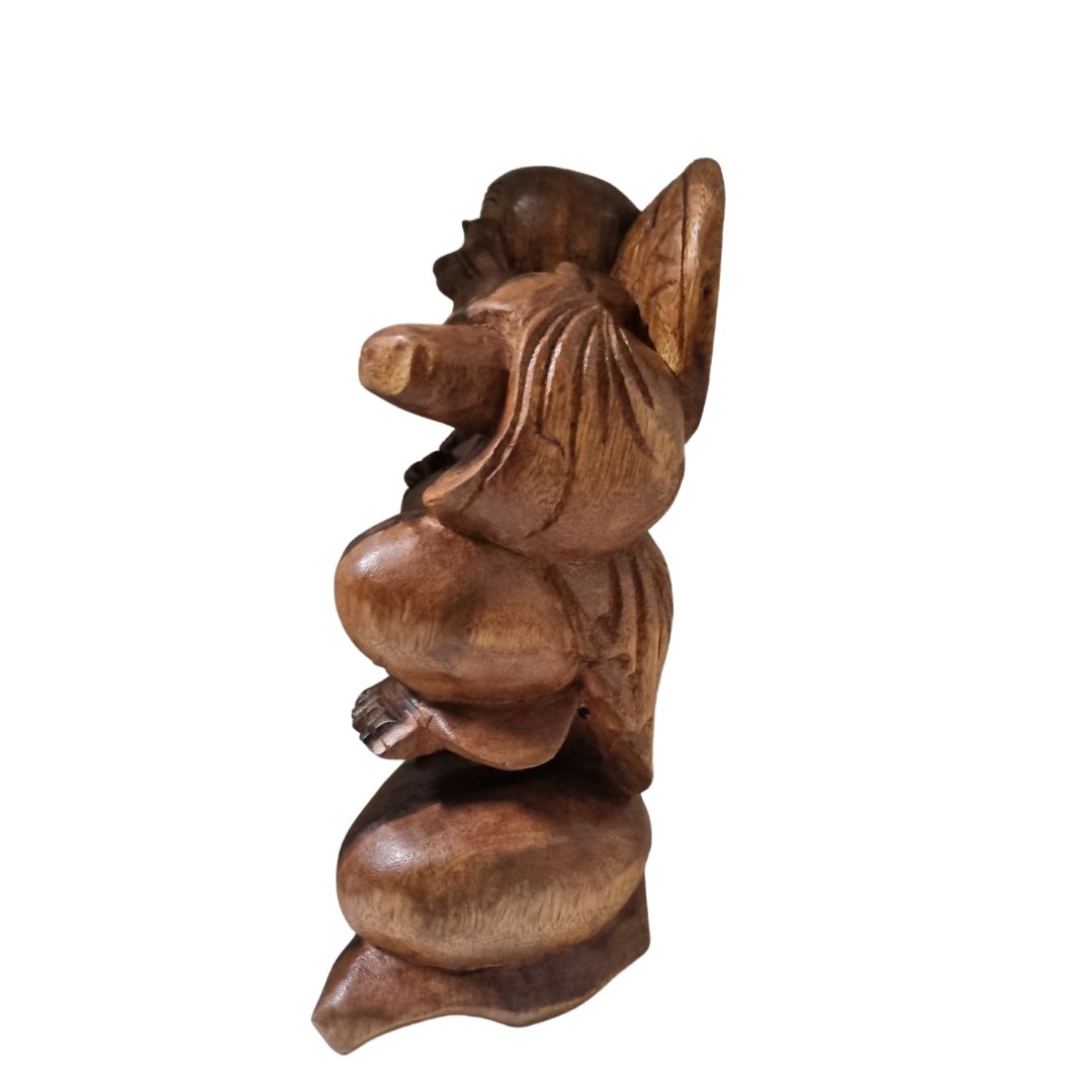 Happy Buddha Laughing Buddha Wooden Statue