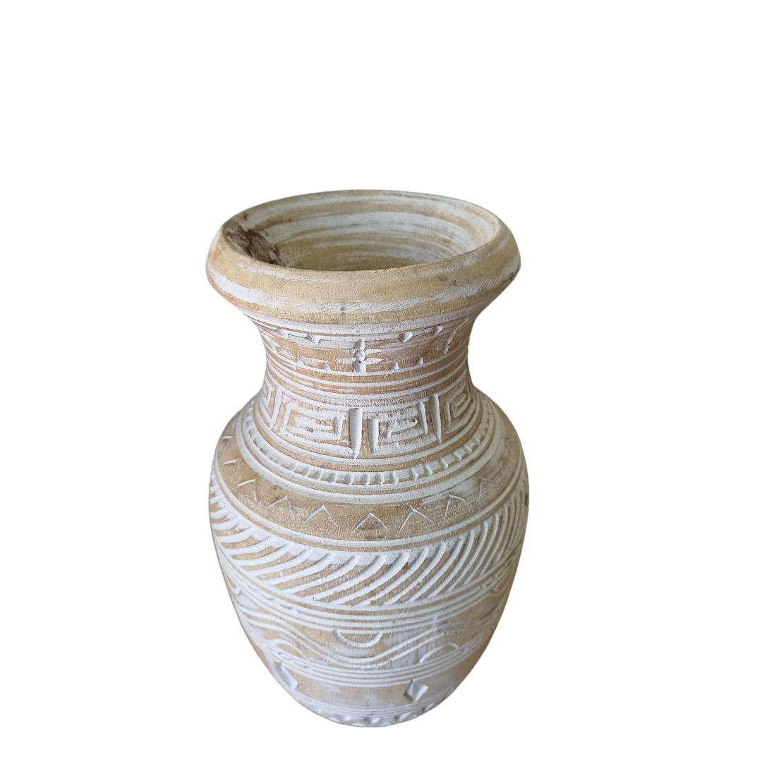 Boho Wooden Natural Wash Pots 