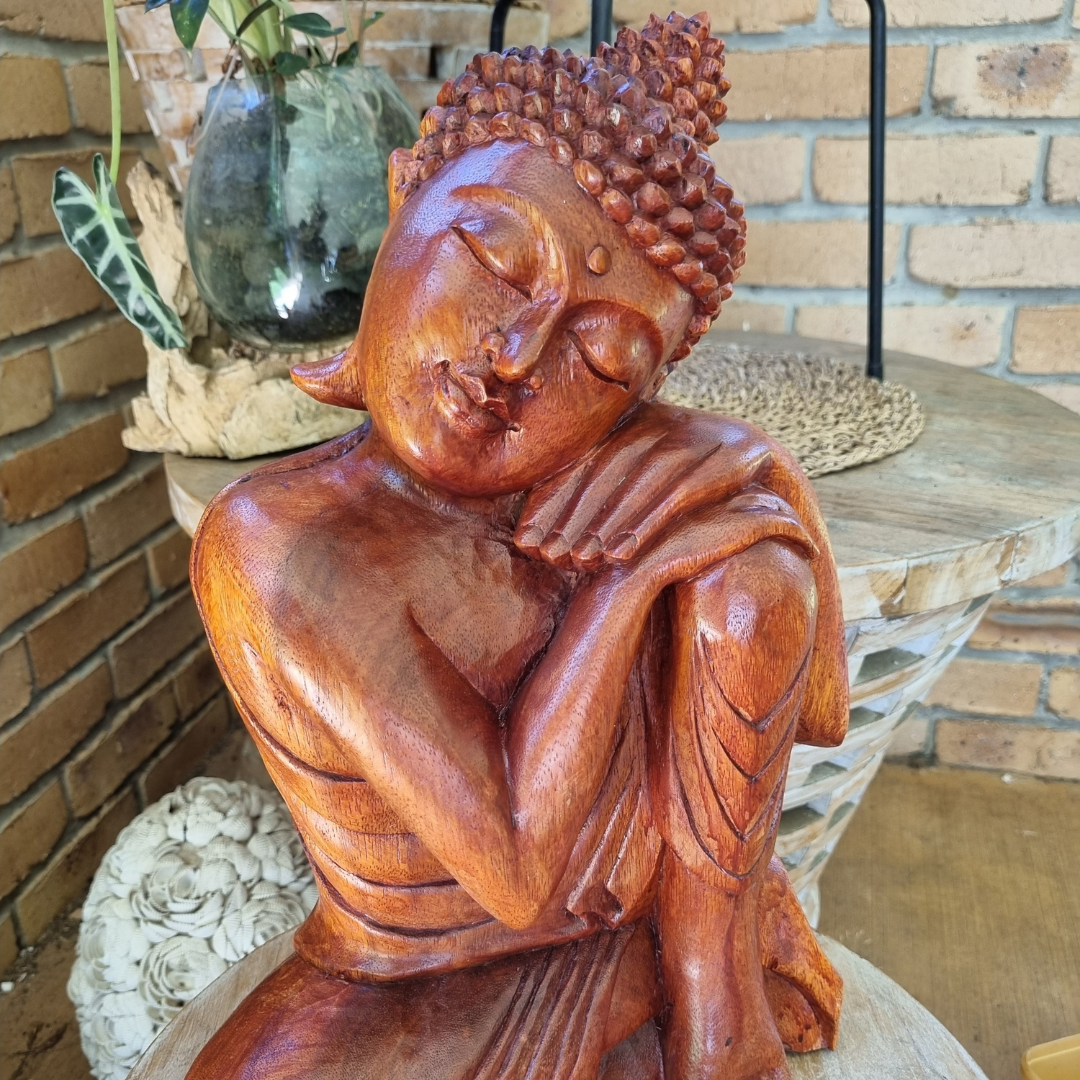 Resting Buddha Solid Wood Carving