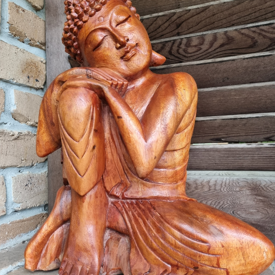 Resting Buddha Solid Wood Carving