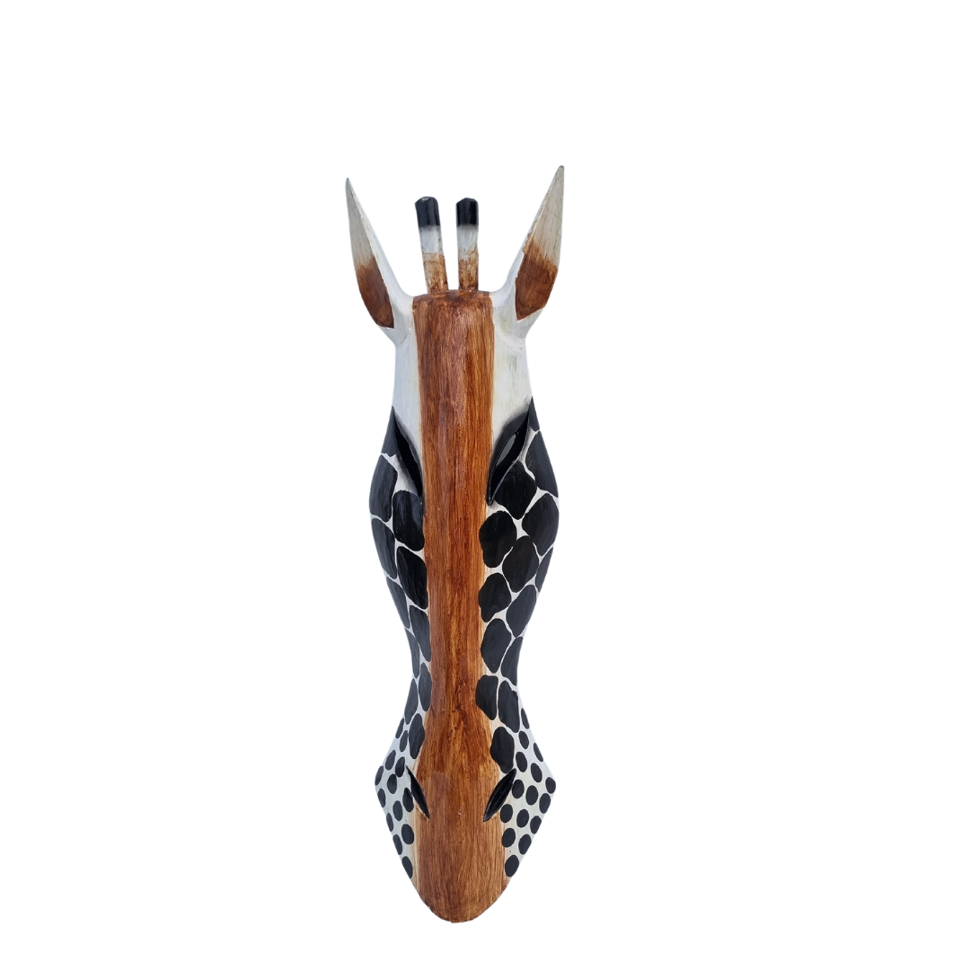 Wooden Giraffe Mask Wall Art