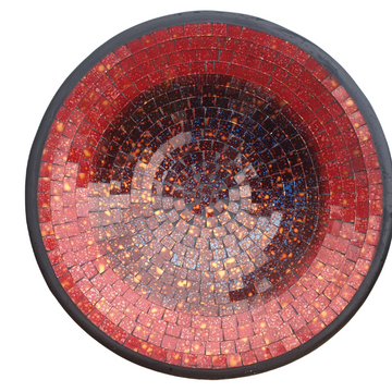 Mosaic Bowl Round Red Design