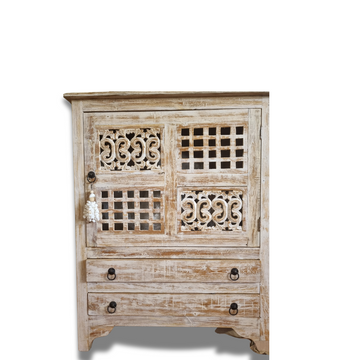 Elegant Reclaimed Teak Wood Cabinet