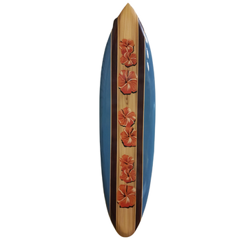 Orange Hibiscus Surfboard Wall Art