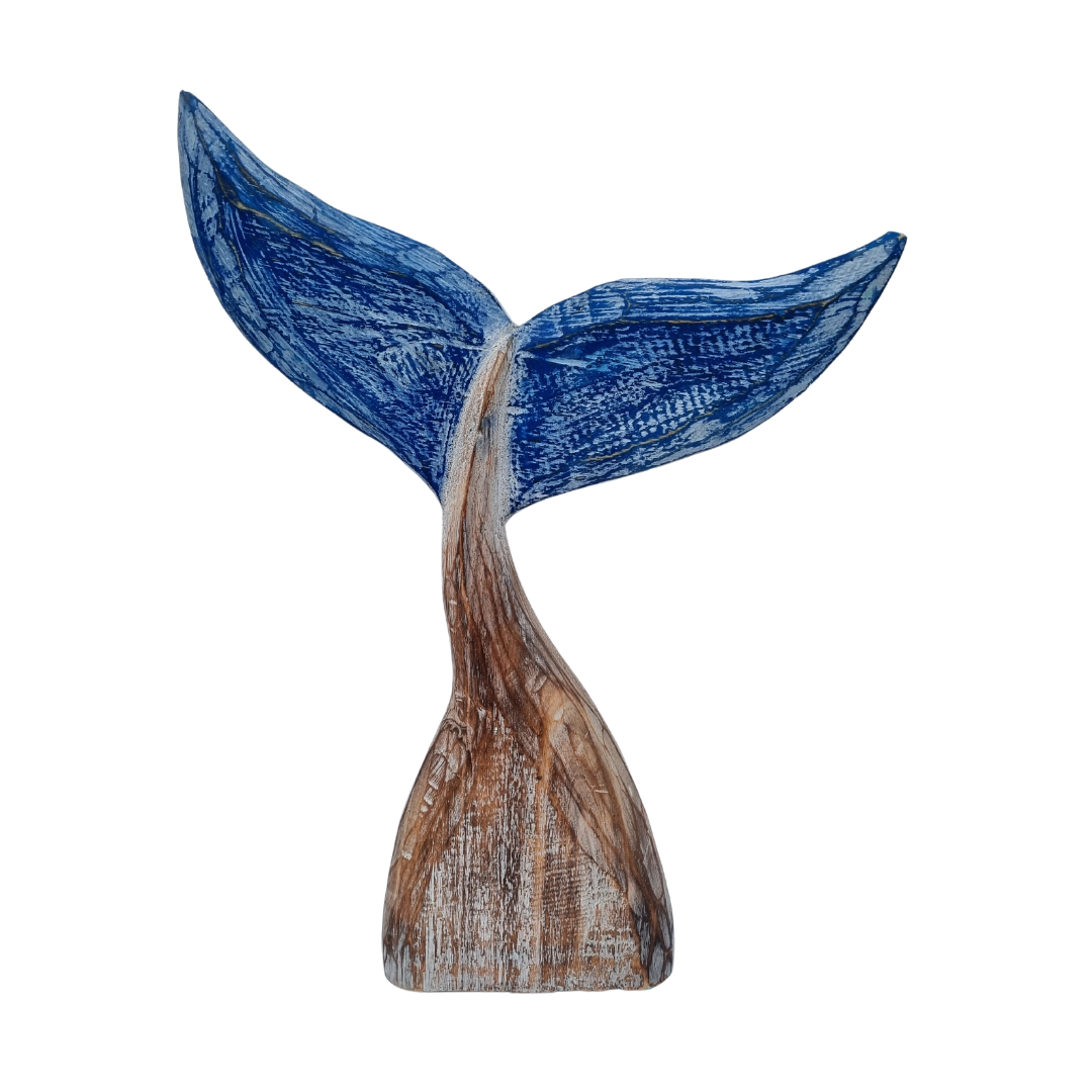 Whale Tail Wooden Carving